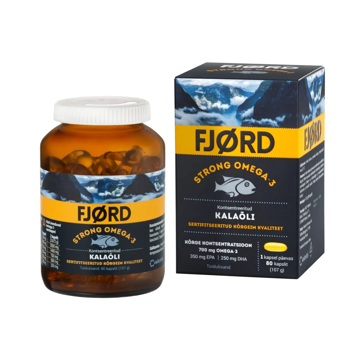 FJORD STRONG KALAÕLI OMEGA-3 KAPSLID N80 - Tootepilt