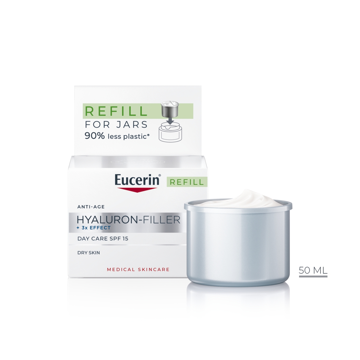 EUCERIN HYALURON-FILLER PÄEVAKREEM TÄITEPAKK SPF15 50ML - Tootepilt