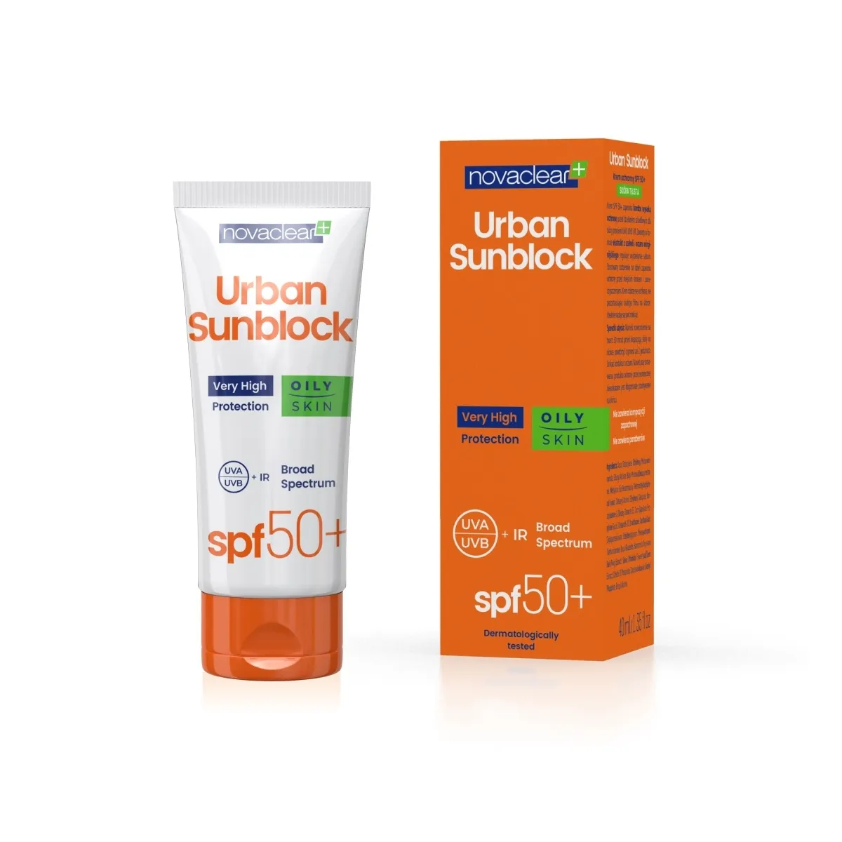 NOVACLEAR PÄIKESEKAITSE URBAN SPF50+, RASUNE NAHK 40ML - Tootepilt