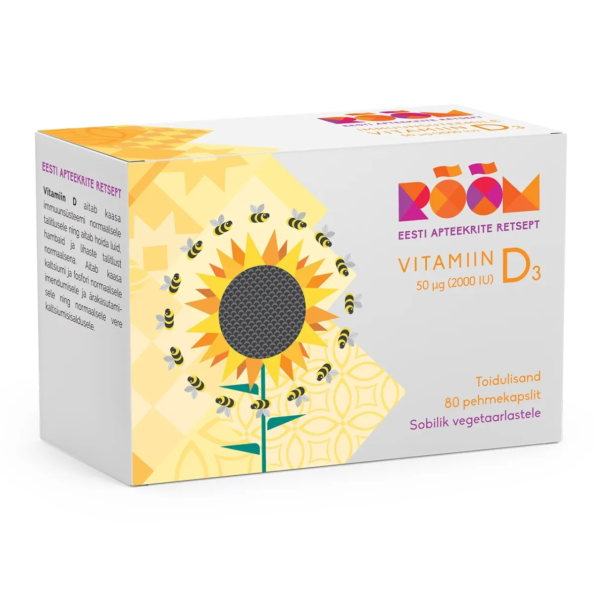 RÕÕM VITAMIIN D3 50MCG KAPSLID N80 - Tootepilt