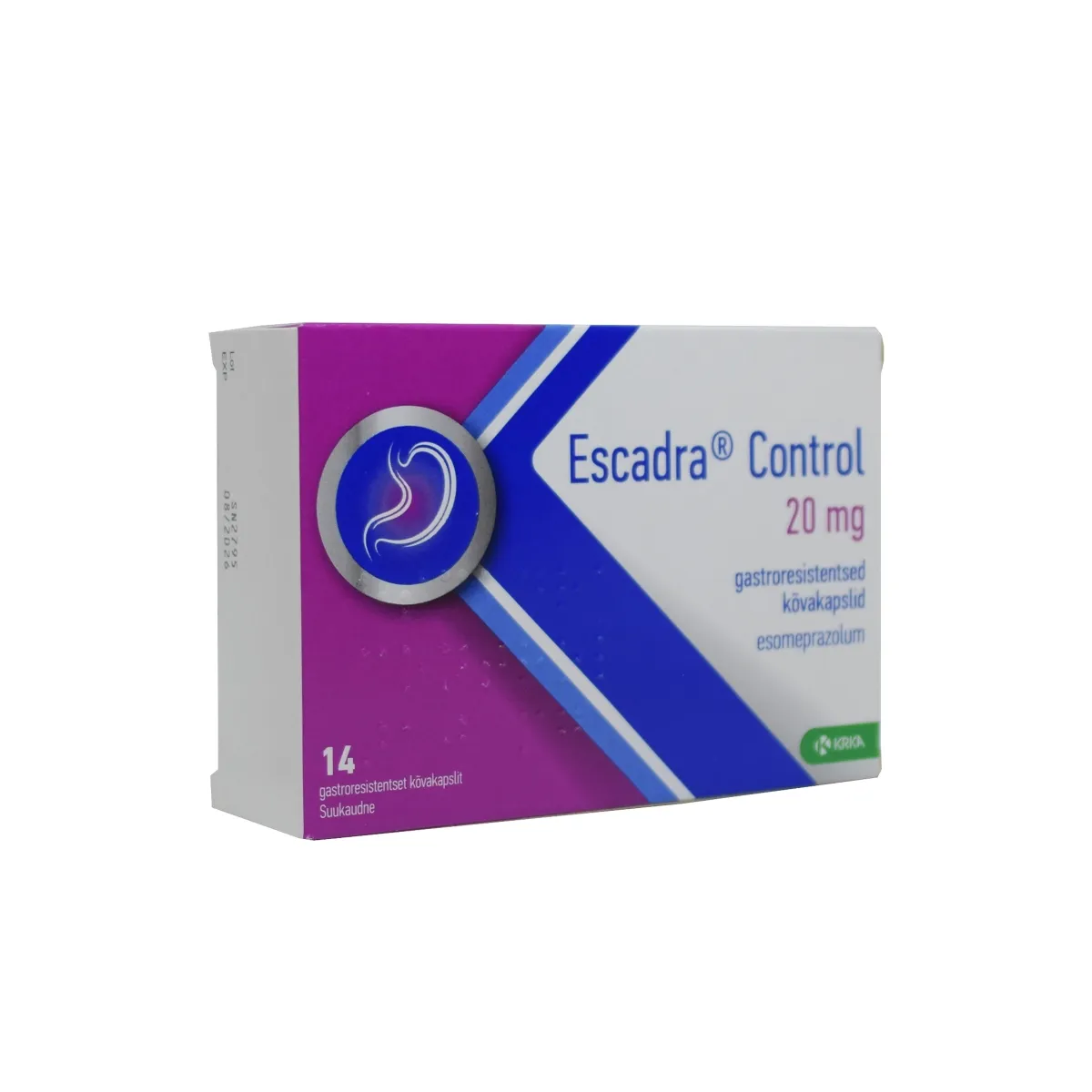 ESCADRA CONTROL GASTRORESISTENTNE KÕVAKAPSEL 20MG N14 - Tootepilt