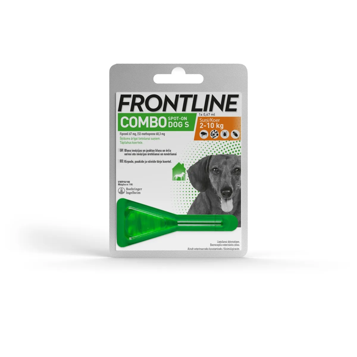 FRONTLINE COMBO DOG S TÄPILAHUS 67MG+60,3MG/0,67ML N1 (2-10KG) - Tootepilt