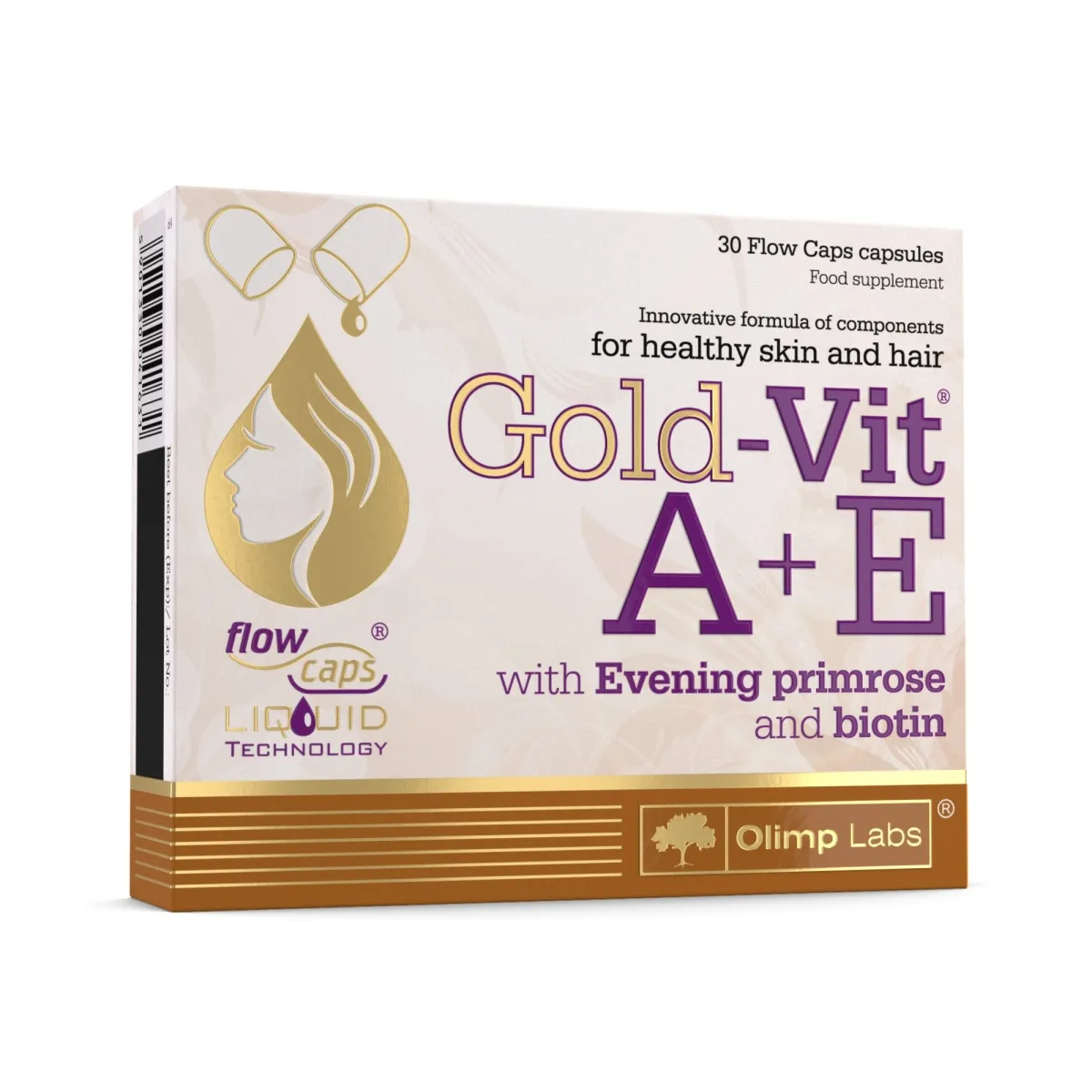 OLIMPLABS GOLD-VIT A+E+KUNINAKEPIÕLI +BIOTIIN VEDELKAPSEL N30 - Tootepilt