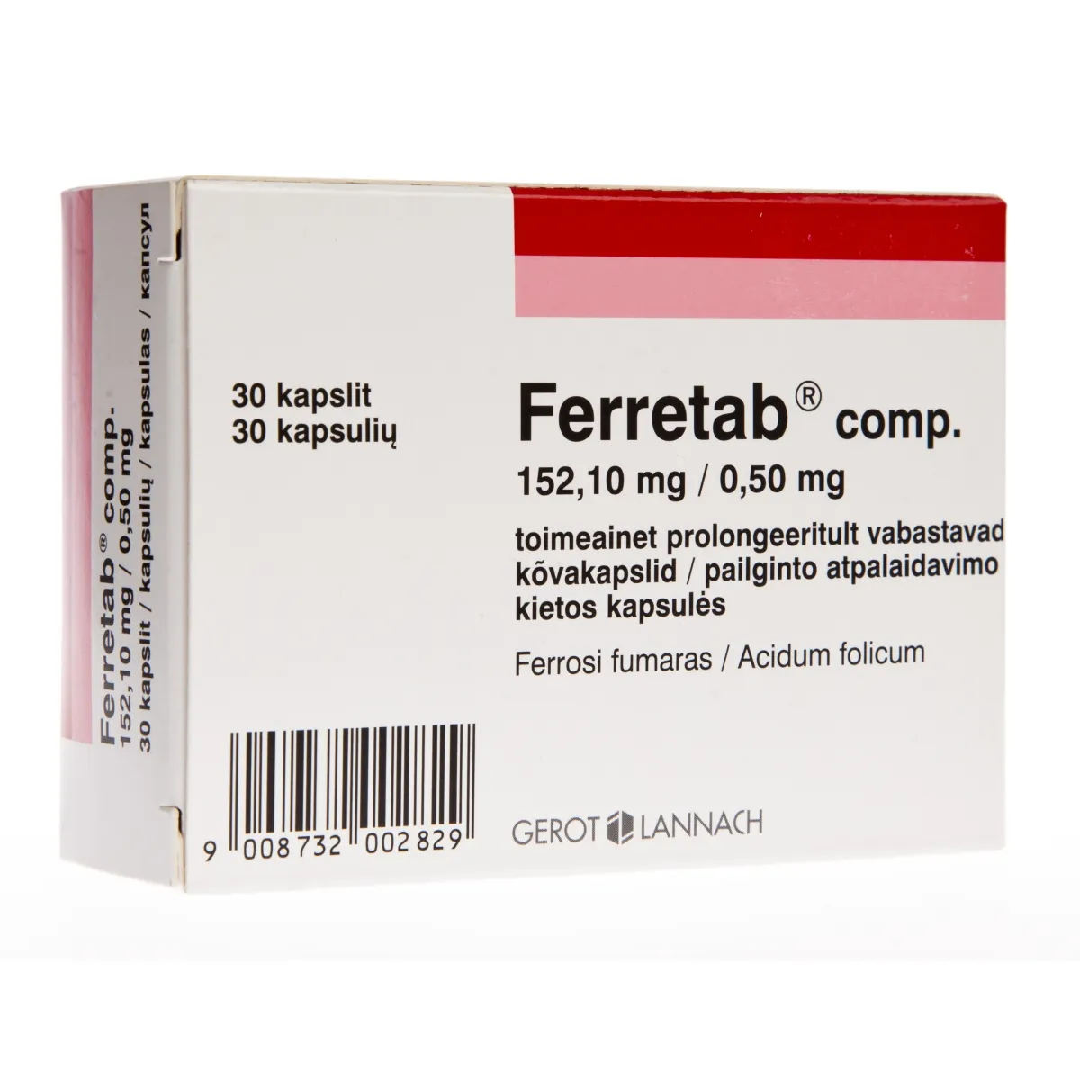 FERRETAB COMP PROLONG CAPS 152,1MG+0,5MG N30 - Tootepilt