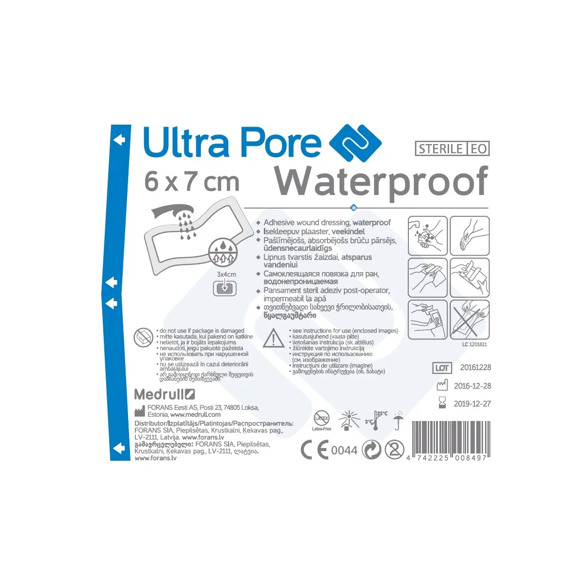 ISEKLEEPUV PLAASTER VEEKINDEL ULTRA PORE 6X7CM (MEDRULL) - Tootepilt