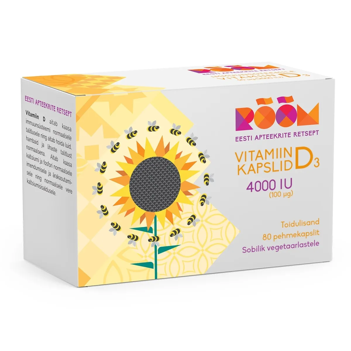 RÕÕM VITAMIIN D3 4000 IU (100 MCG) KAPSLID N80 - Tootepilt