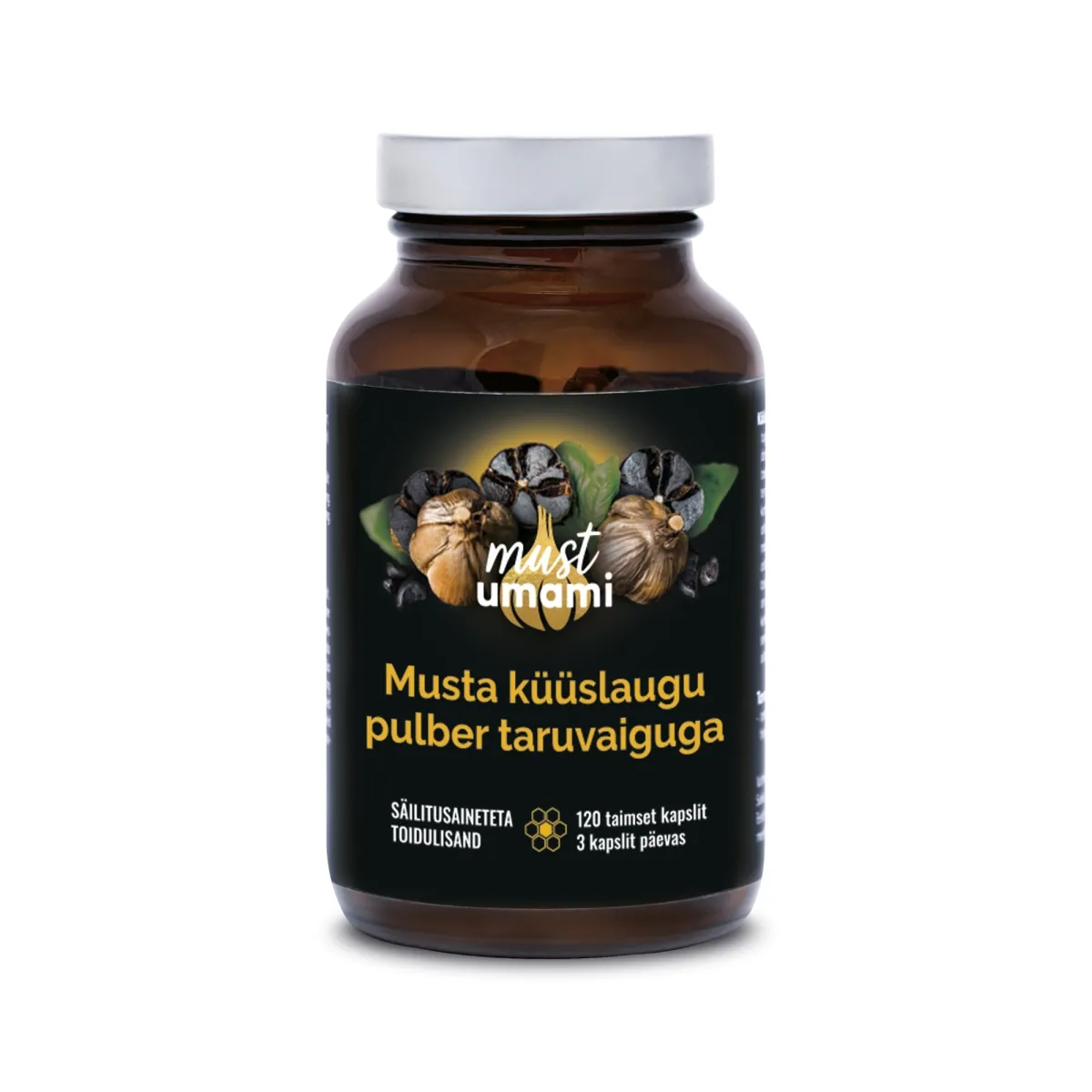 MUST KÜÜSLAUK TARUVAIGUGA KAPSLID N120 (60G) - Tootepilt