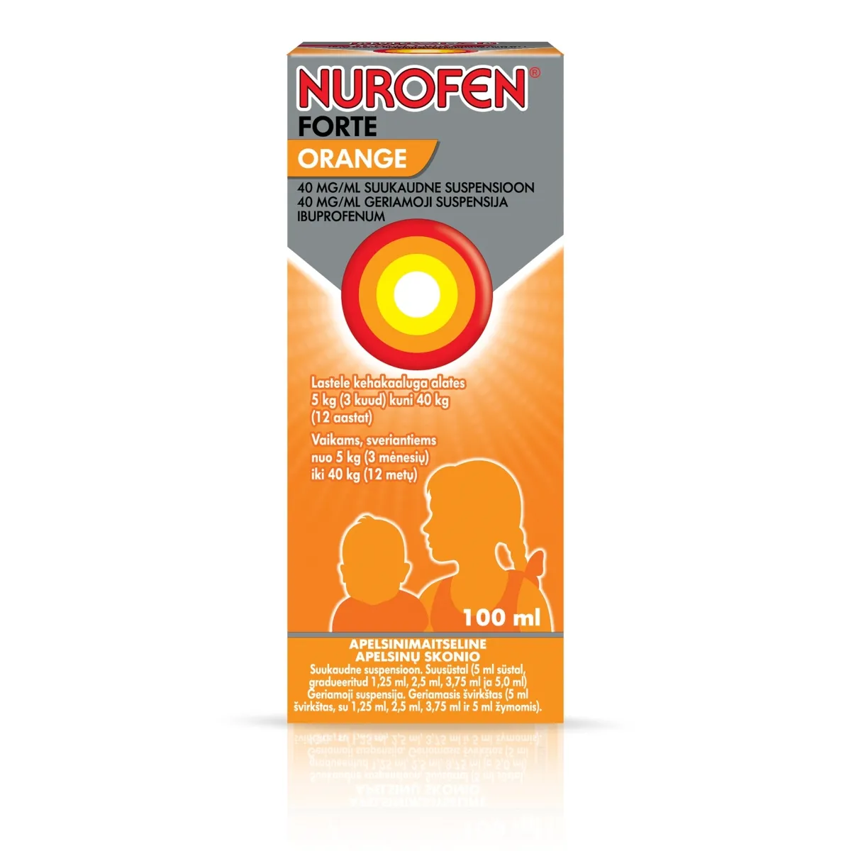 NUROFEN FORTE ORANGE SUUKAUDNE SUSP 40MG/ML 100ML - Tootepilt