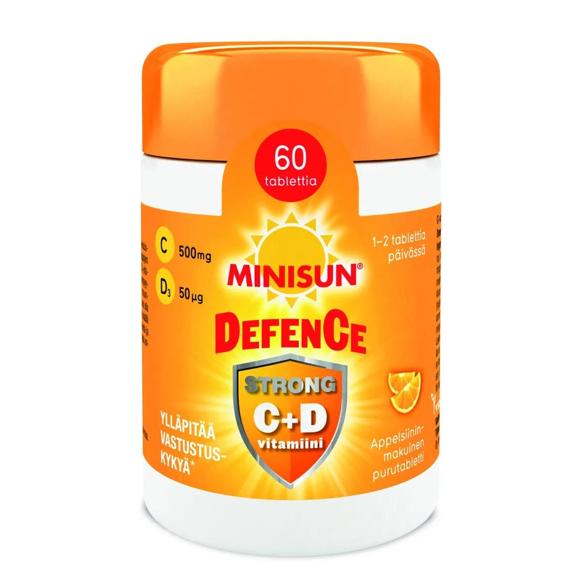 MINISUN DEFENCE STRONG C+D3 VITAMIIN N60 NÄRIMISTBL - Tootepilt