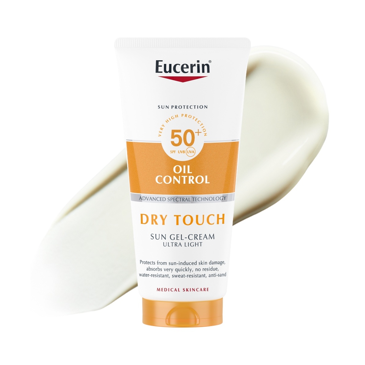 EUCERIN SUN PÄIKESEKAITSE GEEL-KREEM DRY TOUCH SPF50+ 200ML - Tootepilt