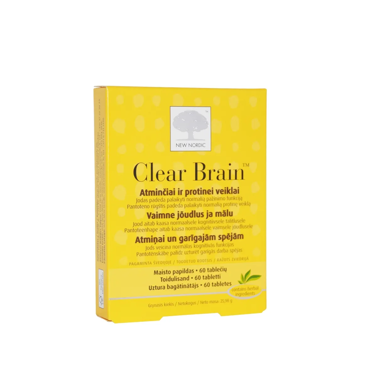 NEW NORDIC CLEAR BRAIN TBL N60 - Tootepilt 1