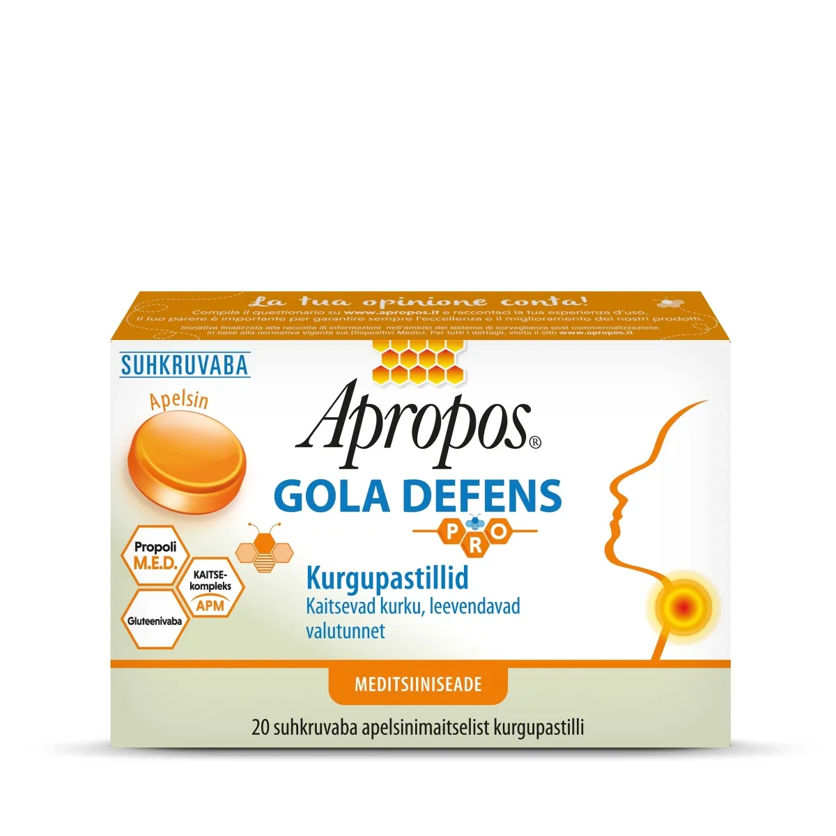 APROPOS GOLA DEFENS PASTILLID APELSIN N20 - Tootepilt