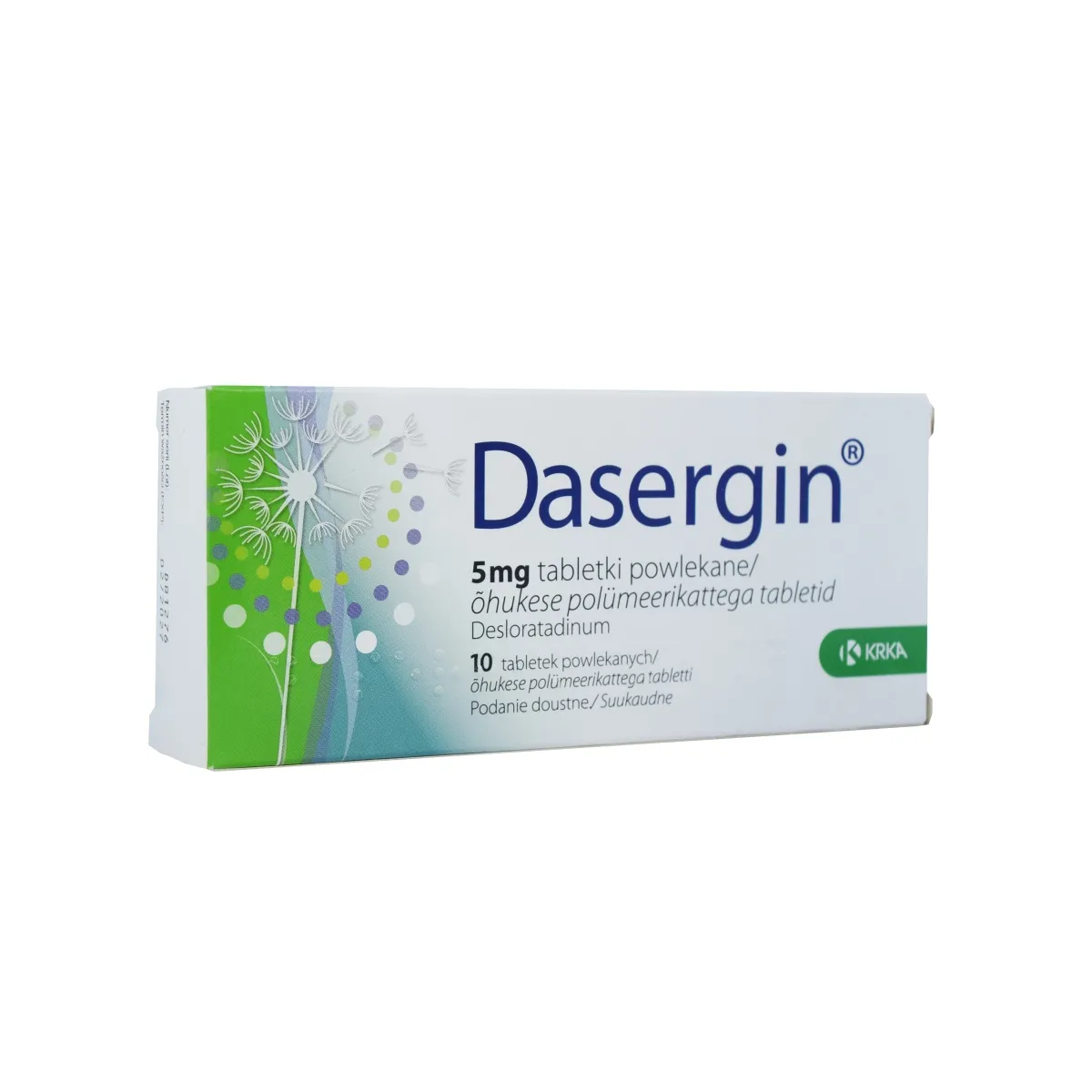 DASERGIN ÕHUKESE POLÜMEERKATTEGA TBL 5MG N10 - Tootepilt