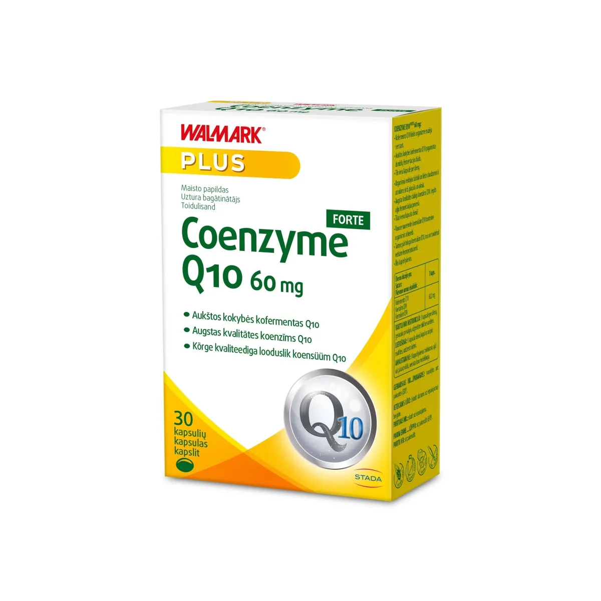 WALMARK KOENSÜÜM Q10 FORTE 60MG KAPSLID N30 - Tootepilt