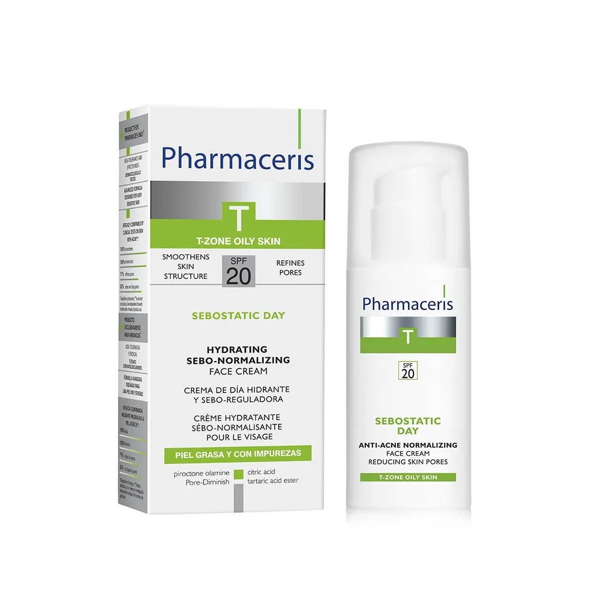PHARMACERIS T SEBOSTATIC DAY PÄEVAKREEM AKNEVAST. SPF20 50ML - Tootepilt