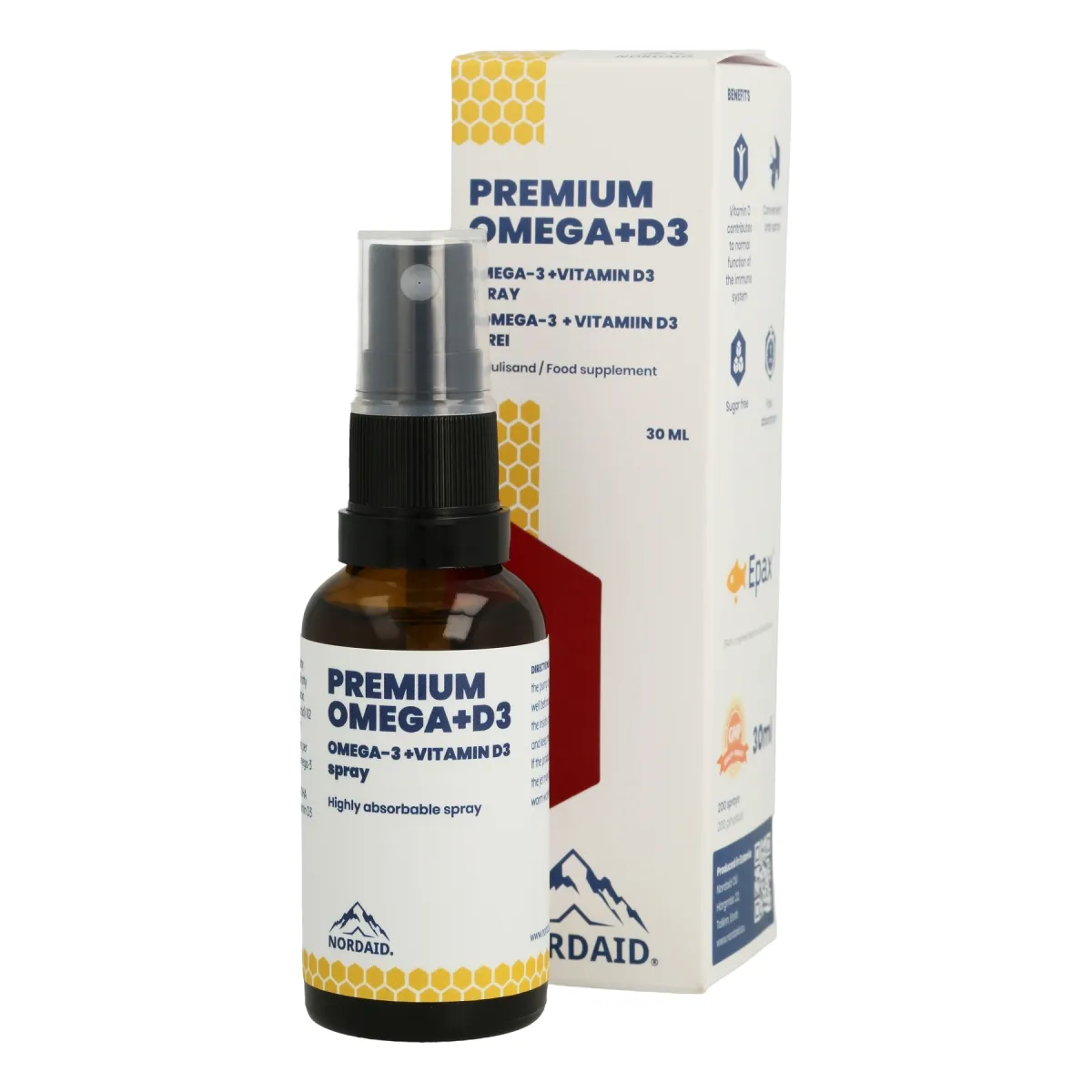 NORDAID PREMIUM OMEGA+D3 SPREI 30ML - Tootepilt