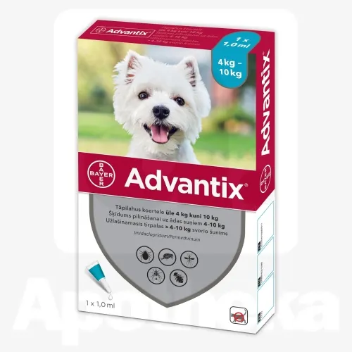 ADVANTIX TÄPILAHUS 500MG+100MG/ML 1ML N1 (>4-10KG)