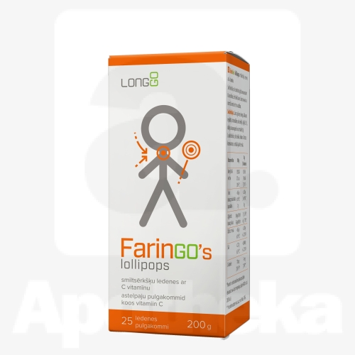 FARINGO'S LOLLIPOPS N25 ASTELPAJU PULGAKOMMID C-VITAMIINIGA