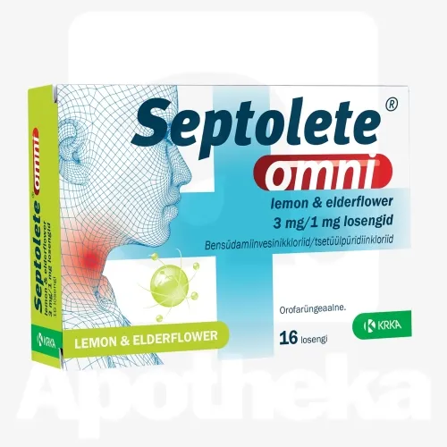 SEPTOLETE OMNI LOSENG LEMON&ELDERFLOWER 3+1MG N16