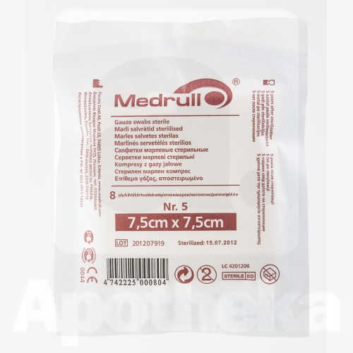 MARLI SALVRÄTIKUD STERIILSED 7,5X7,5CM N5 (MEDRULL)