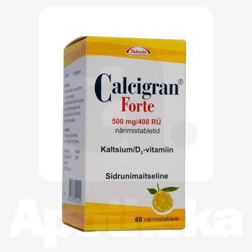 CALCIGRAN FORTE NÄRIMISTBL 500MG+400RÜ N60