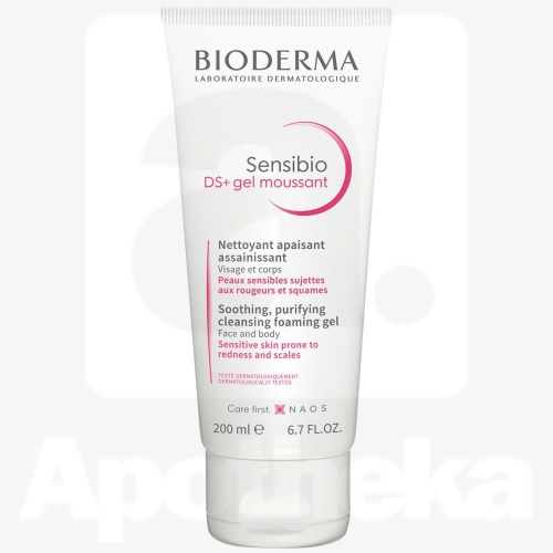 BIODERMA SENSIBIO DS+ PUHASTUSGEEL PUNETAVALE NAHALE 200ML