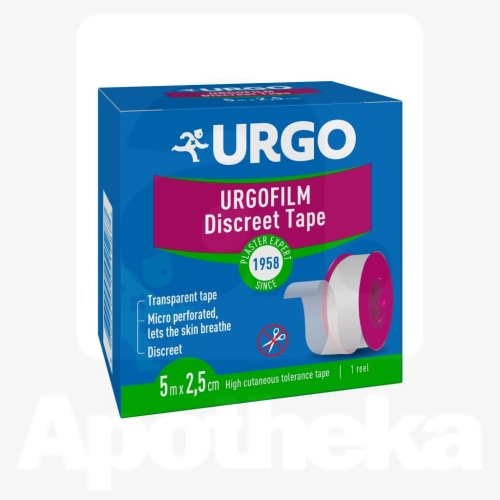 URGOFILM RULLPLAASTER 2,5CMX5M (LÄBIPAISTEV)