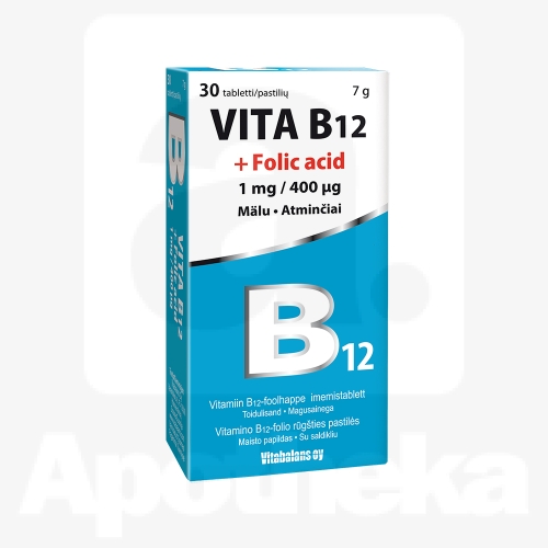 VITA B12 + FOOLHAPE TBL 1MG/400MCG N30