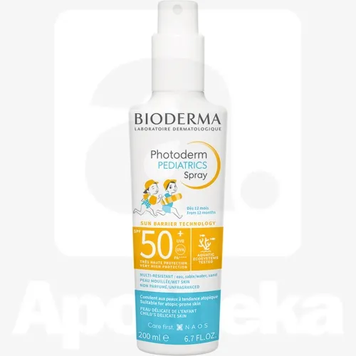 BIODERMA PHOTODERM PÄIKESEKAITSESPREI LASTELE SPF50+ 200ML