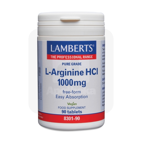LAMBERTS L-ARGINIIN HCL TBL 1000MG N90