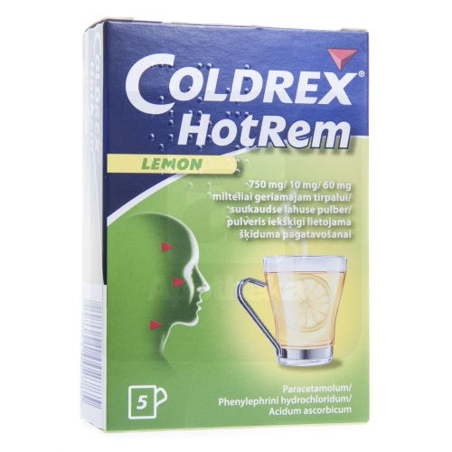 COLDREX HOTREM LEMON 750+10+60MG N5 SUUKAUDSE LAH PLV