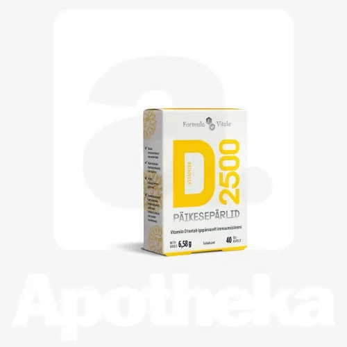 FORMULA VITALE D-VIT PÄIKESEPÄRLID 2500IU N40