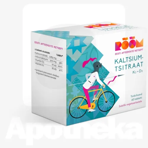 RÕÕM KALTSIUMTSITRAAT K2+D3 TBL N60