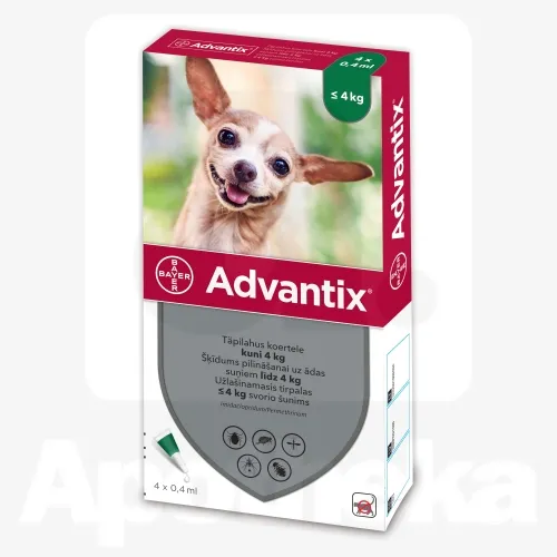 ADVANTIX TÄPILAHUS 500MG+100MG/ML 0,4ML N4 (<4KG)