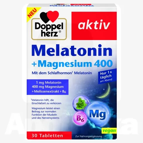DOPPELHERZ AKTIV MELATONIIN+MAGNEESIUM 400MG TBL N30