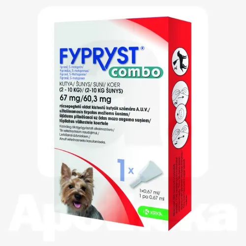FYPRYST COMBO TÄPILAHUS 67+60,3MG/0,67ML N1 (2-10KG)