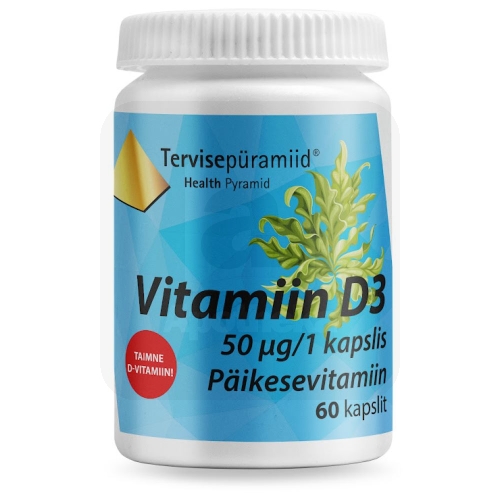 TERVISEPÜRAMIID VIT D3 KAPSLID TAIMNE 50MCG N60