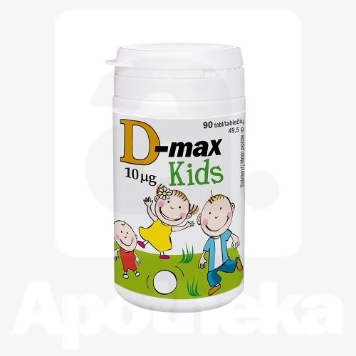 D-MAX KIDS NÄRIMISTABLETID 10MCG N90 PIRNIMAITSELISED