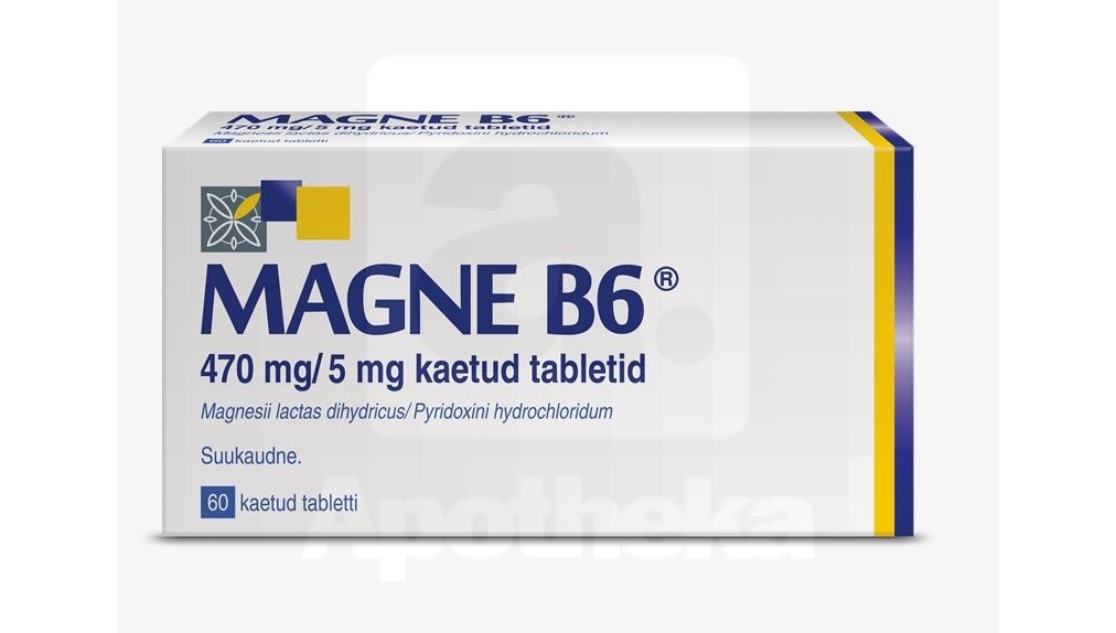 MAGNE B6 KAETUD TBL 5MG+470MG N60 - Tootepilt 2
