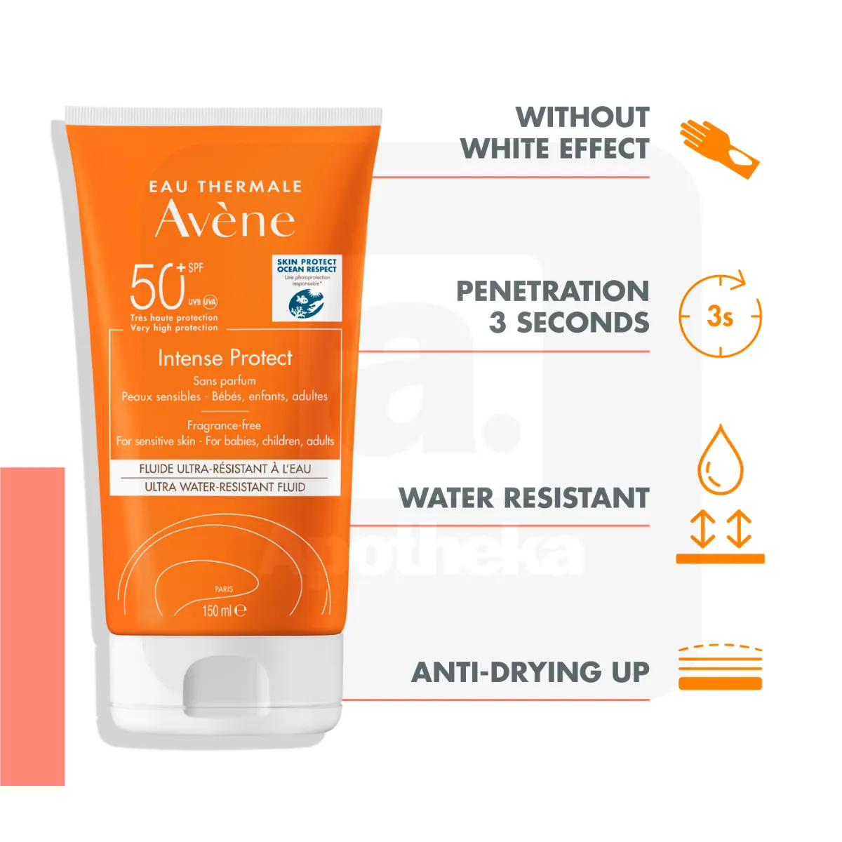 AVENE SUN INTENSE PROTECT PÄIKESEKAITSEEMULSIOON SPF50+ 150ML - Tootepilt 2