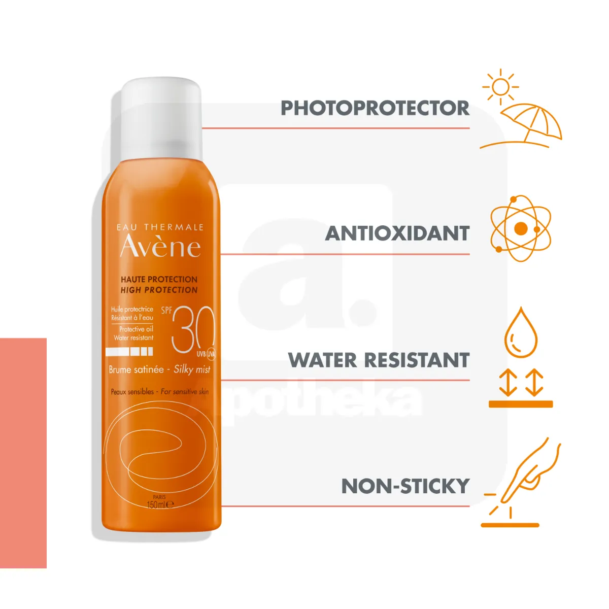 AVENE SUN MIST SPRAY PÄIKESEKAITSEÕLI SPF30 150ML - Tootepilt 2