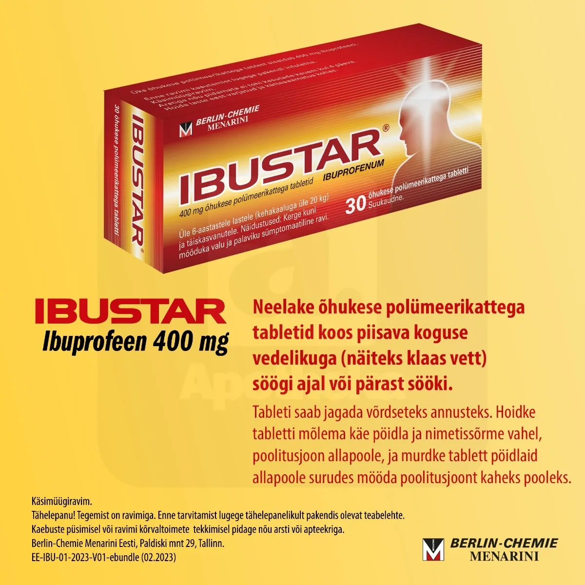 IBUSTAR TBL 400MG N10 - Tootepilt 5