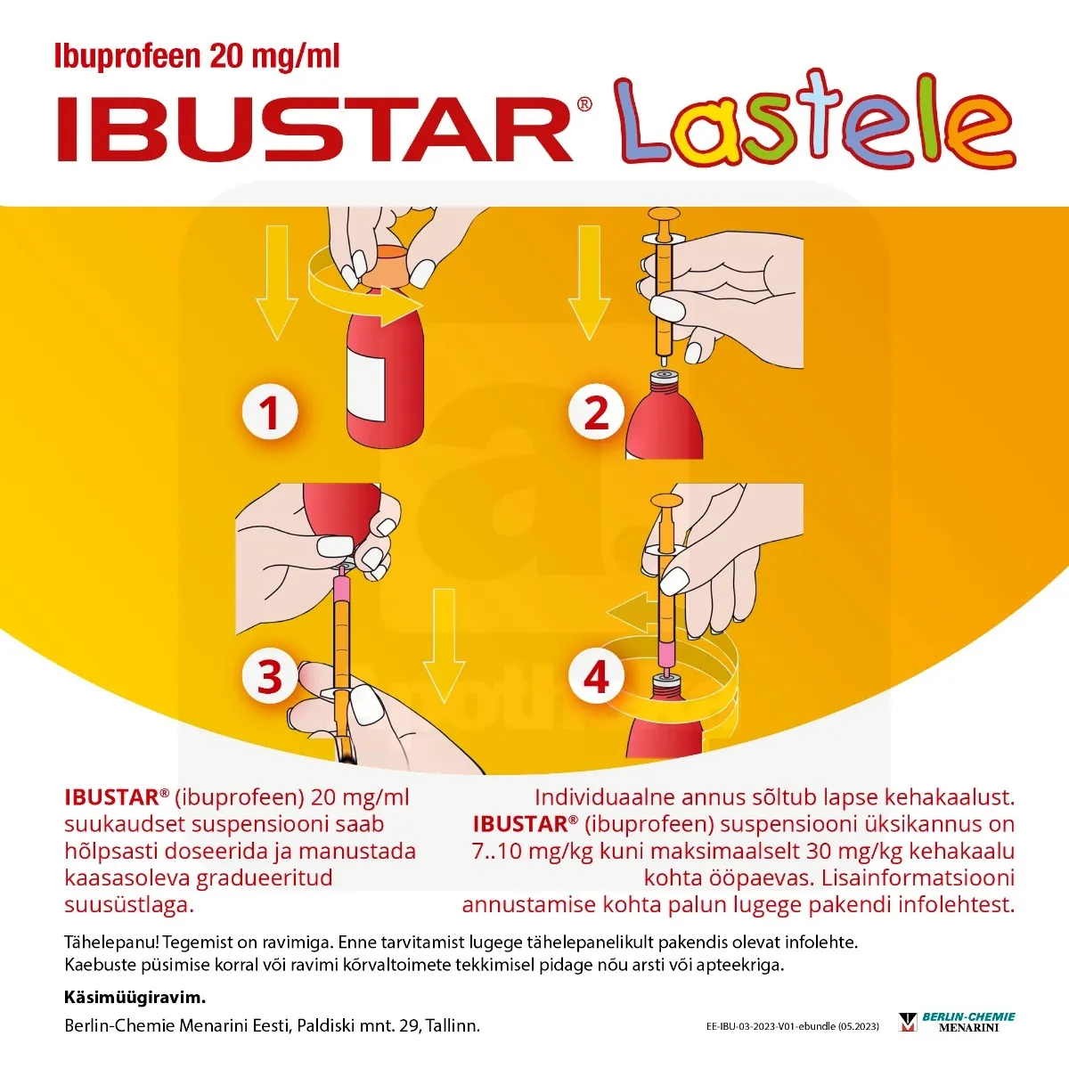 IBUSTAR SUUKAUDNE SUSP 100MG/5ML 100ML - Tootepilt 4