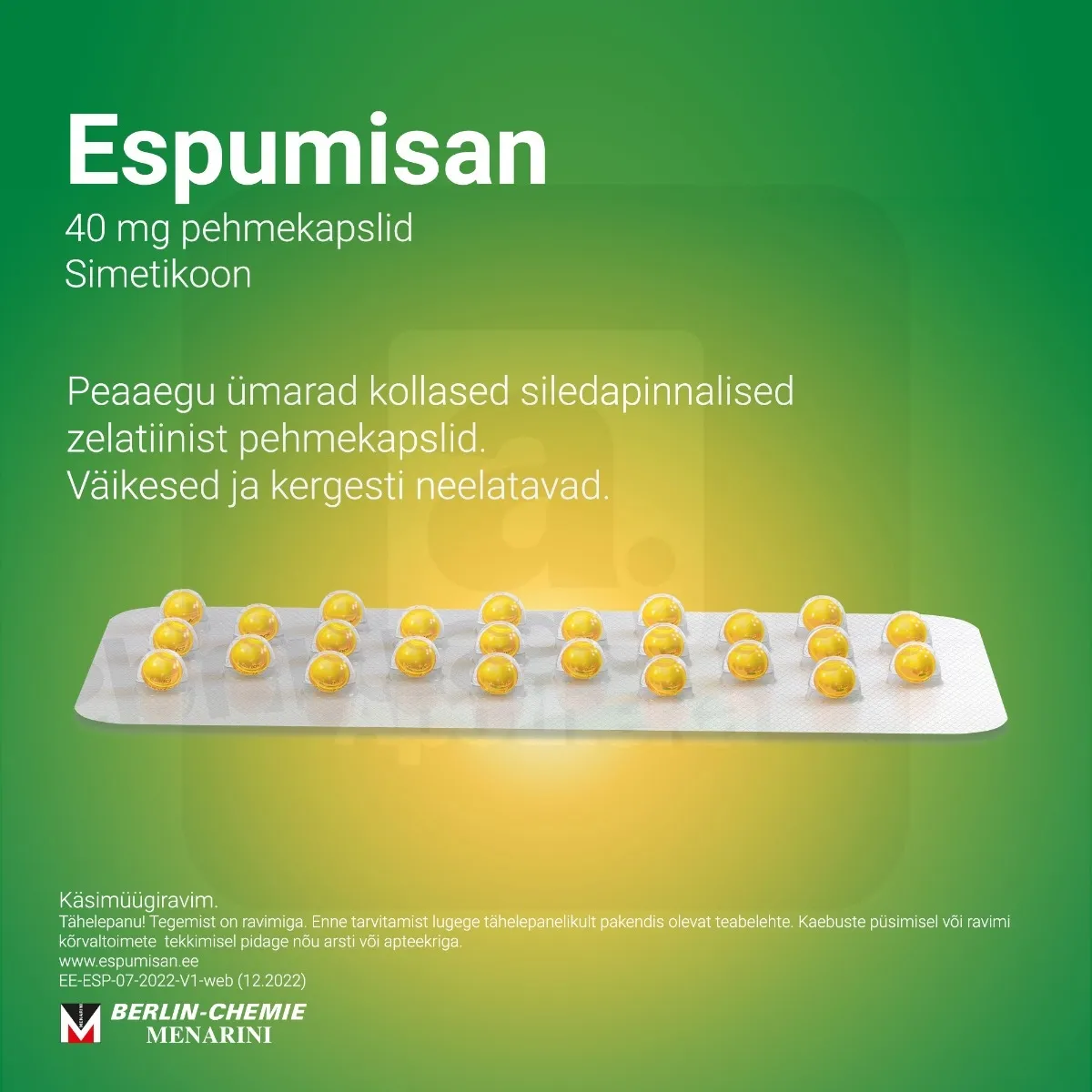 ESPUMISAN PEHMEKAPSEL 40MG N25 - Tootepilt 2