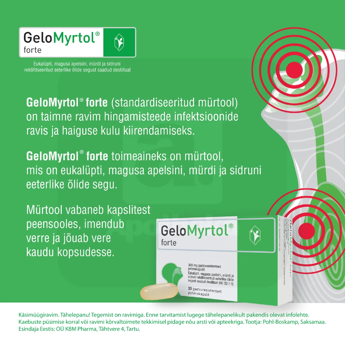 GELOMYRTOL FORTE GASTRORESIST KAPSEL 300MG N20 - Tootepilt 2