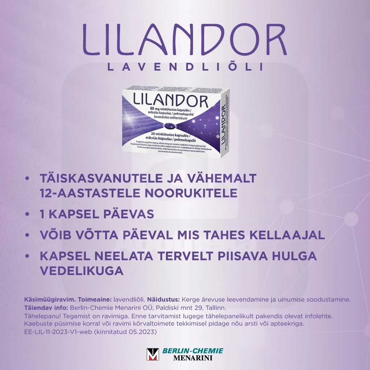 LILANDOR PEHMEKAPSEL 80MG N28 - Tootepilt 5