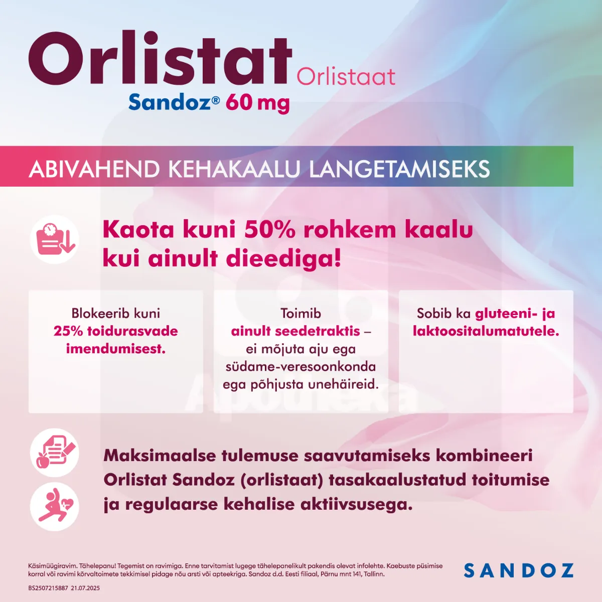 ORLISTAT SANDOZ KÕVAKAPSEL 60MG N84 - Tootepilt 2