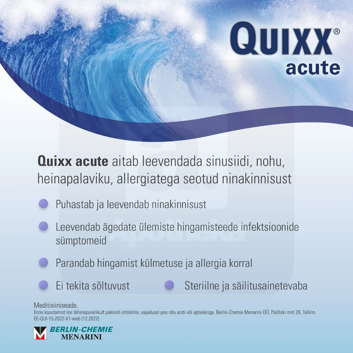 QUIXX ACUTE NASAL SPRAY 100ML - Tootepilt 5