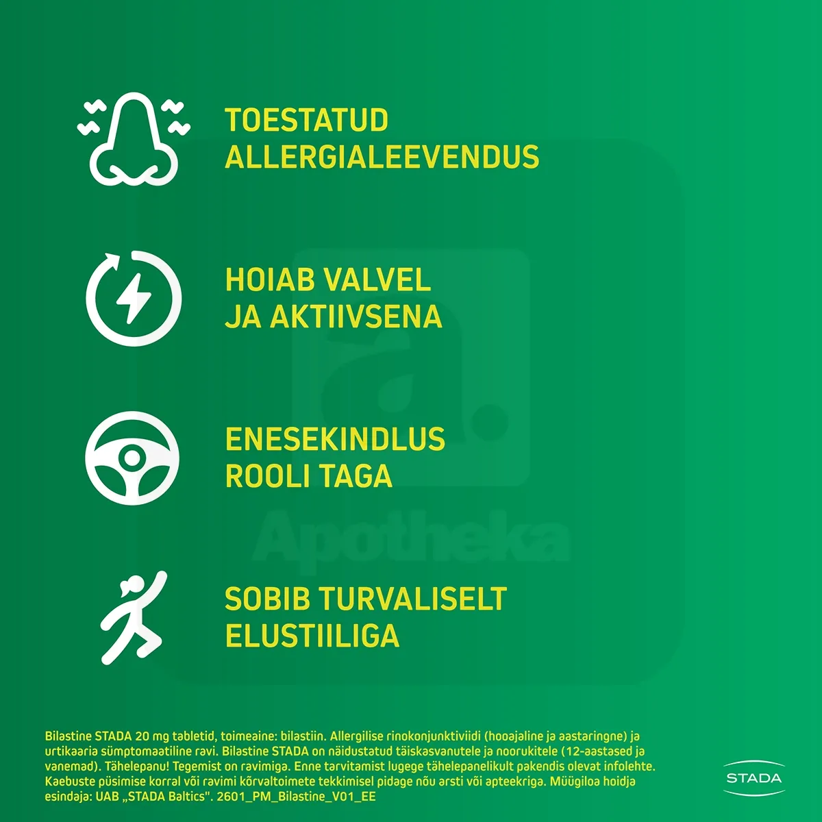 BILASTINE STADA TBL 20MG N10 - Tootepilt 3