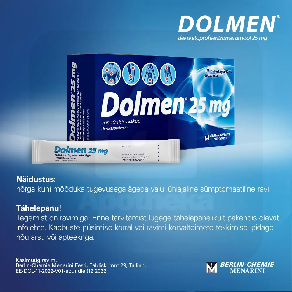DOLMEN SUUKAUDNE LAHUS KOTIKESES 25MG N10 - Tootepilt 5